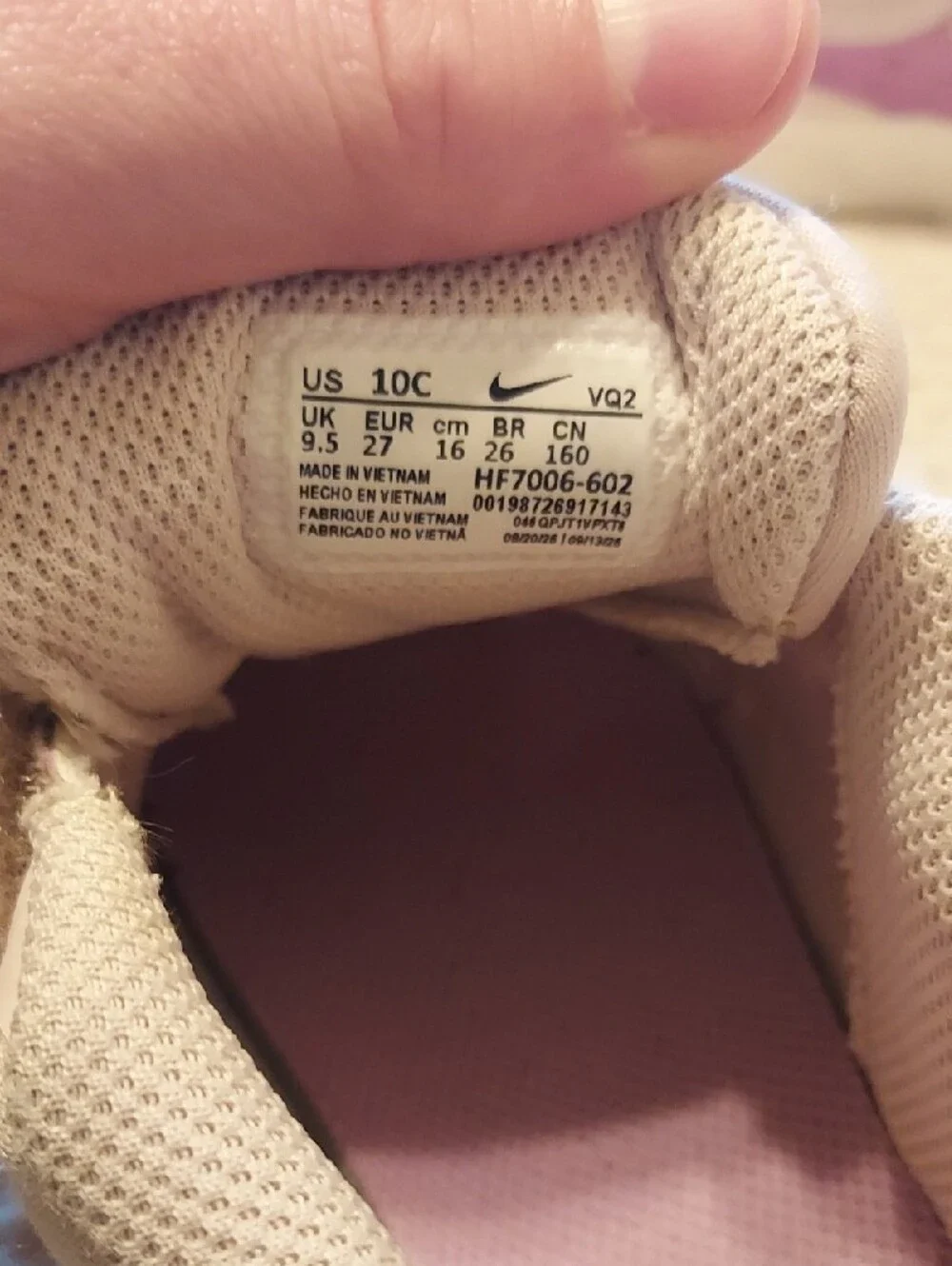 Nike Kids Pink and Light Pink Velcro Athletic Sneakers